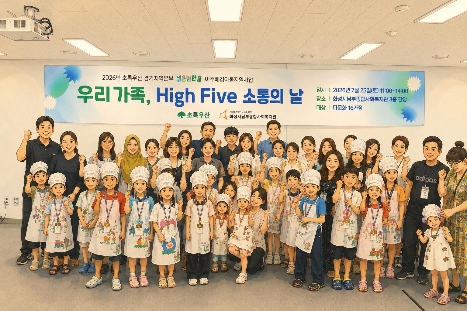 [마을돌봄팀] 초록우산 경기지역본부 널응원한글 우리가족, high five 소통의 날 진행